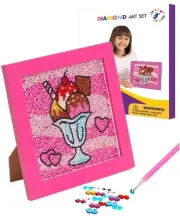 Little Jupiter Diamond Art Kit Set 7 1/8" x 7 1/8" with Frame (Ice Cream)