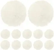 uxcell 12-Pack Faux Fur Pom Poms, 1.2 Inch/ 2.4 cm Soft Fluffy Pompoms Balls Faux Rabbit Fur with Elastic Loop for Hats/Bags/Keychains/Knitting Accessories/DIY Crafts [Beige]