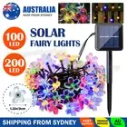 100/200 LED Solar String Lights Peach Flower Fairy Outdoor Garden Party Decor OZ