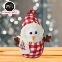 在飛比找momo購物網優惠-【摩達客】22cm蘇格蘭布聖誕雪人玩偶擺飾