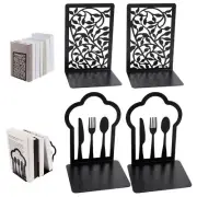 2 Pairs Book EndsHeavy Duty Modern Metal Bookends for ShelvesBlack Tree Book ...