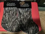 Game of Thrones The Iron Throne of Swords Christmas Stocking & ORNAMENT LOT READ