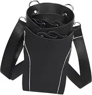 Hzskjyt Hairdresser Tool Holder, Waist Bag for Scissors And Combs in PU Leather, black