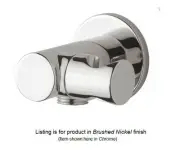 Aquabrass 1417BN Inline Waterway Wall Outlet w/Hook in Brushed Nickel, 1/2" NPT