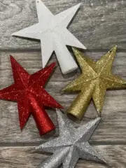 Rustic Christmas Glitter Star Tree Topper