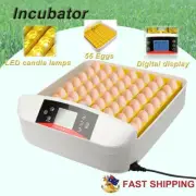 Automatic 56 Egg Incubator Led Digital Fully Eggs Poultry Hatcher Chicken Duck