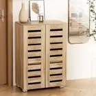 Artiss Shoe Cabinet Shoes Storage Rack 20 Pairs Organiser Shelf Cupboard Pine