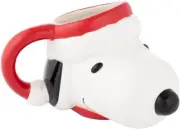 Peanuts Snoopy Santa Hat Sculpted Ceramic Mug 14 OZ Cup Christmas NIB