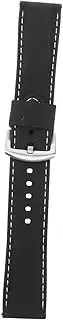 CATIEBYE Waterproof Silicone Watch Strap 20mm Durable Breathable Replacement Wristband Black with White Line for Smart and Sport Watches