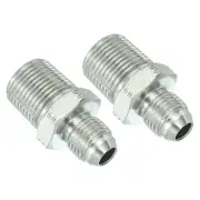 2 Pcs Pipe Adapter Connector 1/2" Male 37° Flare JIC x 3/8" Male R Pipe Fitting