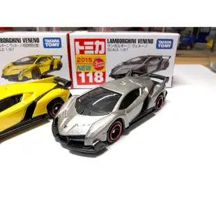 新車貼 TOMICA 多美火柴盒小汽車 118 藍寶堅尼 Lamborghini Veneno 普通+初回 無膠膜