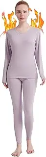 [Fomolom] Thermal Underwear for Women Solid Ultra Soft Long John Thermal Underwear Sets Base Layer for Women