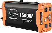 MGTCAR Pure sine Wave Inverter 1500W 2000W 2500W 3000W 12VDC/24VDC to 220V AC Converter with WiFi,Smart LCD Display(Optional) Dual Fans(1500W)