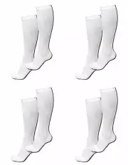 4 Pair Lg/XL White Graduated Compression Socks Support Stockings Men's Women's