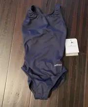 Dolfin Swimsuit Girls 26 Navy Blue One Piece Performance Bathing Suit NEW 7482S
