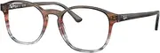 [Ray-Ban] RX5417 Eyeglasses Bundle: RX 5417 8251 Striped Brown Gradient Red and Universal Anti-slip Silicone Leash, Striped Brown Gradient Red