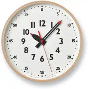 YD14-08 S BW Lemnos fun pun clock Brown hang Clock that Kids will want to read