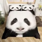 Duvet Cover Queen Size Panda Printed Comforter Cover Cute Animal Decor Bedding