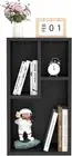 3-Cube Open Bookcase, Small Bookshelf with Height Difference Shelves for Most Bo