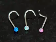 3 Pc 316L Surgical Stainless 3 Color 20g Fire Opal Tiny 2MM Ball Nose Screws