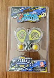 World's Smallest Pickleball Set with 2 Paddles, 2 Balls, Case & Keychain - New