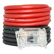 Absolute KIT0-25RB 0 Gauge 50' Red/Black Power/Ground Wire Amplifier Amp Kit
