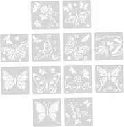 WEKAMOS 12pcs Butterfly Drawing Stencils DIY Painting Templates for Crafts Home Decor Durable Pet Material for School Projects Scrapbooking Creative Design Imagination Boost