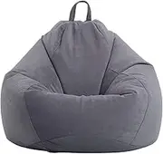 UYSOFRCV Bean Bag Chair Cover(NO Filler) Washable Ultra Soft Corduroy Sturdy Zipper Beanbag Cover, Highback Comfortable Indoor Outdoor Living Room Large Beanbag Seat,Dark Gray,75X95CM