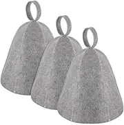 3 Pcs Sauna Hat,Sauna Hats for Men Women,Wool Sauna Hats Sauna Shower Use Caps,Sauna Hat Vaporarium Hat,Sauna Wool Cap Russian Banya Cap,Steam Bath Shower Sauna Accessories Universal for Women Men (A)