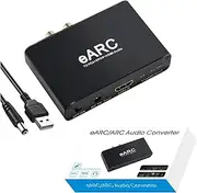HDMI Audio Extractor, EARC ARC Sound Extractor 3.5mm Output HD Multimedia ARC Adapter for HDTV Speaker Amplifier, Stereo Audio Breakout