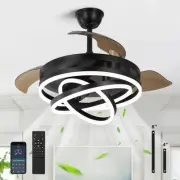 Retractable Ceiling Fan with Lights and Remote/APP Control,Dimmable,Timer Set...