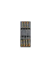 Beta Tools T170 7pc "Max" Flat/Slotted Screwdriver Set in Tray for Roller Cabs