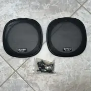Pair Vintage 90s Jensen 6” Inch Speaker Grill Covers 90W Hardware 086-20371-NEW