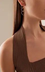 [Fernando Jorge] Fluid Medium 18K Yellow Gold Diamond Chain Earrings