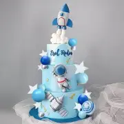 Space Cake Toppers Outer Space Astronaut Figurines Rocket Balls and Stars Kids