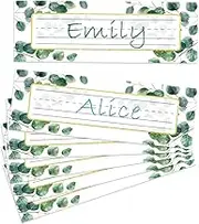 PH PandaHall 40pcs Classroom Desk Tags, Green Leaf Desk Name Tags Plant Desk Nametags Locker Name Plates Student Name Tags Teacher Name Plate for Classroom Cubbies Desks Cabinets Filing Storage