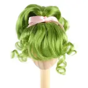 Monique Lime Green Synthetic Mohair Coco Ponytail with Curls 6"-7" Doll Wig