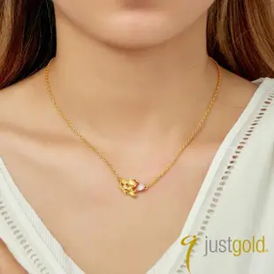 【Just Gold 鎮金店】HELLO KITTY鬱金香 黃金項鍊