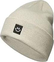 [Suithink] Kid Cute Beanie, Smiley Face Design Soft Knitted Winter Hat for Kids 2-6Years