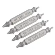 0# Chrome Plated High Speed Steel 4341 Stripped Damaged Screw Extractor 4pcs