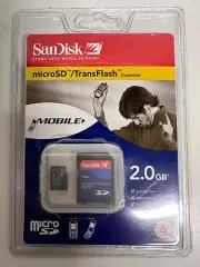SANDISK VINTAGE MICROSD TRANSFLASH MOBILE 2.0 GB PHONE MEMORY STORAGE CARD