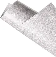 Victool Glitter Heat Transfer Vinyl Roll HTV Vinyl White, Iron On Vinyl Roll for T-Shirts, Heat Press Vinyl for DIY Clothes, Bags, Shoes and Craft Designs, 30.5 x 152.5 cm / 12" x 5ft (White)