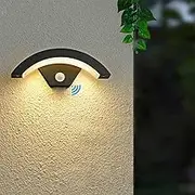LED Wall Light, Modern Wall Light with Motion Sensor, 24 W Warm White Waterproof IP65 Aluminium Anthracite Wall Light with Motion Sensor Outdoor/Indoor for Villa Porch, Garden, Balcony, 3000 K