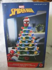 SPIDER-MAN MARVEL CERAMIC CHRISTMAS TREE WITH LIGHTS 11.6" NEW IN BOX