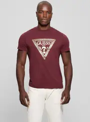 GUESS Men's Eco Red Logo Chain T-Shirt Size: 2XL, Cotton