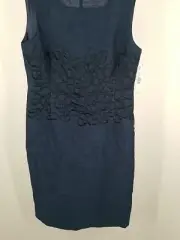 Women's size 8 Sheath Dress by Preston and York Dloral Embroidery on Bodice