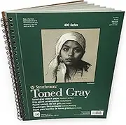 Strathmore 412-109 Toned Sketch Spiral Paper Pad 9-inch x 12-inch, Gray 50 Sheets
