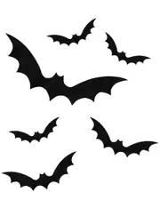 Fright Night Black Bats Window Stickers Halloween Decoration