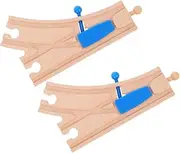 Blue Track Change Wooden Train Tracks Expansion Set Intersections Bridges Boys and Girls Educational Toy Set