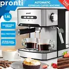 Pronti 1.6L Automatic Espresso Machine 20 Bar Italian Pump Milk Frother Cup Warm